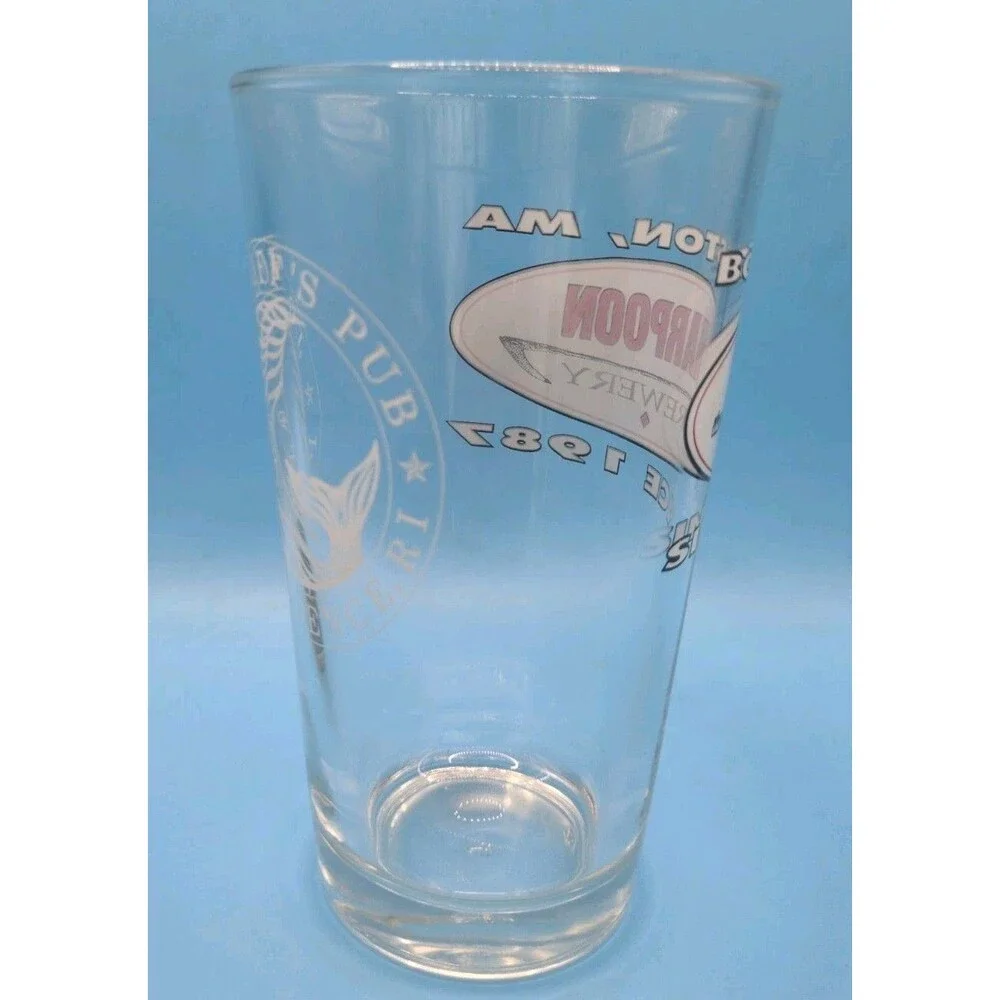 HARPOON VINTAGE BEER PINT GLASS ANNIVERSARY 1987 J.G. Goff's Pub Prov. RI